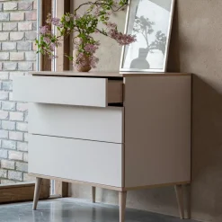 Commode à langer 3 tiroirs Flow White-Oak