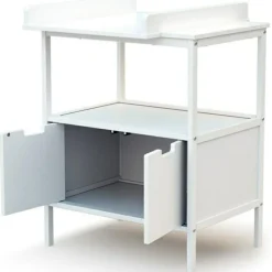 Commode à langer en bois de hêtre Essentiel blanc