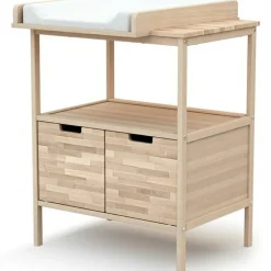 Commode à langer en bois de hêtre brut Essentiel