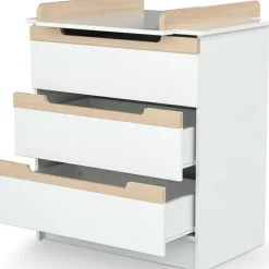 Commode à langer en bois de hêtre verni Carrousel blanc