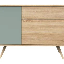 Commode 3 tiroir et 1 porte Seventies sauge