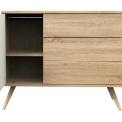 Commode 3 tiroir et 1 porte Seventies crème