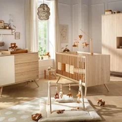 Commode 3 tiroir et 1 porte Seventies crème