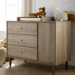 Commode 3 tiroirs et 1 porte Mokka