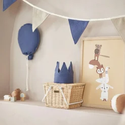 Couronne d'anniversaire en tissu Jeans Blue