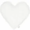 Coussin Coeur en lin Blanc (28 cm)