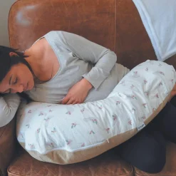 Coussin de grossesse Multirelax éponge microfibre noisette