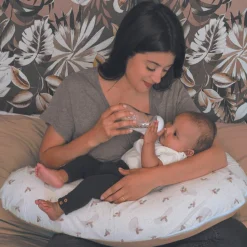 Coussin de grossesse Multirelax éponge microfibre noisette