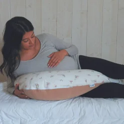 Coussin de grossesse Multirelax éponge microfibre rose pêche