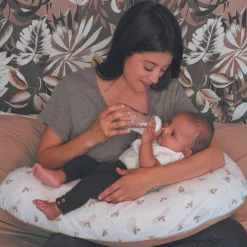 Coussin de grossesse Multirelax éponge microfibre rose pêche