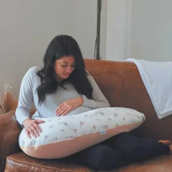 Coussin de grossesse éponge microfibre rose pêche