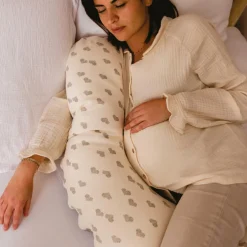 Coussin de maternité Jersey cœurs-gris