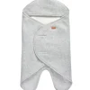 Couverture Babynomade double polaire gris chiné et blanc (0-6 mois)