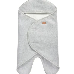 Couverture Babynomade double polaire gris chiné et blanc (0-6 mois)