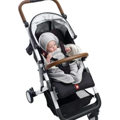 Couverture Babynomade double polaire gris chiné et blanc (0-6 mois)