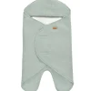 Couverture Babynomade double polaire vert sauge et blanc (0-6 mois)