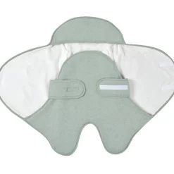 Couverture Babynomade double polaire vert sauge et blanc (0-6 mois)