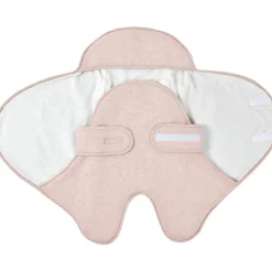 Couverture Babynomade double polaire rose poudré et blanc (0-6 mois)