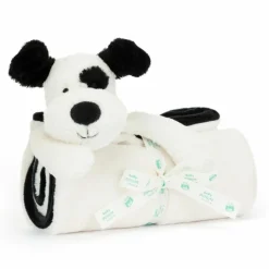 Couverture bébé Bashful Chien noir et crème (70 cm)