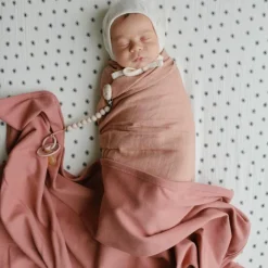 Couverture bébé côtelée Blush (90 x 90 cm)