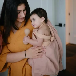 Couverture bébé côtelée Blush (90 x 90 cm)