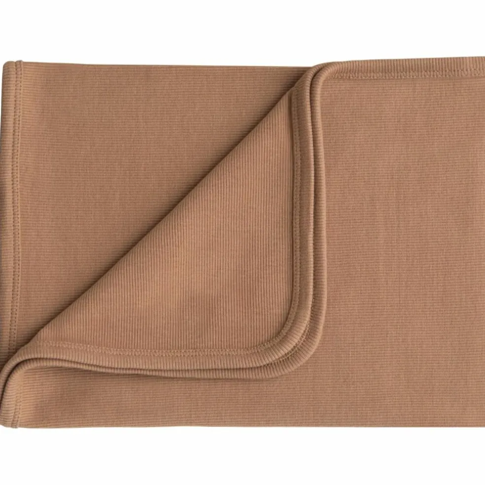 Couverture bébé côtelée Tan (90 x 90 cm)