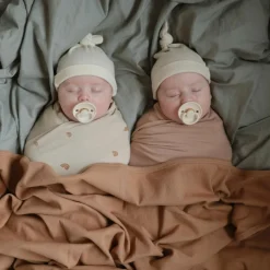 Couverture bébé côtelée Tan (90 x 90 cm)