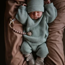 Couverture bébé côtelée Tan (90 x 90 cm)