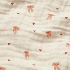 Couverture bébé en mousseline Bows (100 x 100 cm)