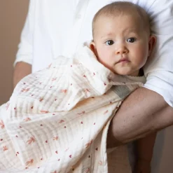 Couverture bébé en mousseline Bows (100 x 100 cm)