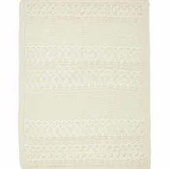 Couverture bébé en tricot Pointelle Off White