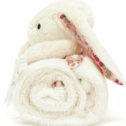 Couverture bébé Lapin en fleurs Crème (70 cm)