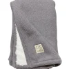 Couverture bébé polaire grise (80 x 80 cm)
