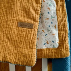 Couverture double face Au fil de l'eau (75 x 100 cm)