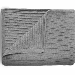 Couverture en coton bio Ribbed Smoke (80 x 100 cm)