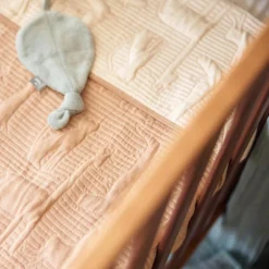 Couverture en coton Jungle Jambo Biscuit-Oatmeal (100 x 150 cm)