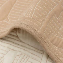 Couverture en coton Jungle Jambo Biscuit-Oatmeal (75 x 100 cm)