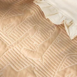 Couverture en coton Jungle Jambo Biscuit-Oatmeal (75 x 100 cm)