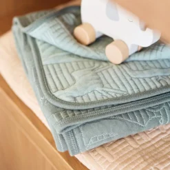 Couverture en coton Jungle Jambo Ash Green-Laurel (100 x 150 cm)