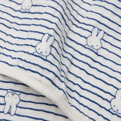 Couverture en coton Miffy Stripe Navy (75 x 100 cm)
