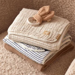 Couverture en coton Miffy Stripe Navy (75 x 100 cm)