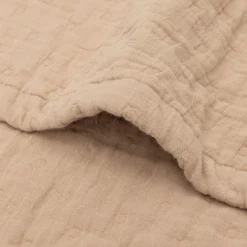 Couverture en gaze de coton Jacquard Biscuit (75 x 100 cm)