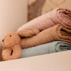 Couverture en gaze de coton Jacquard Biscuit (75 x 100 cm)