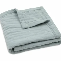 Couverture en gaze de coton Jacquard Sea Green (75 x 100 cm)