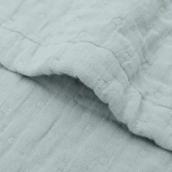 Couverture en gaze de coton Jacquard Sea Green (75 x 100 cm)