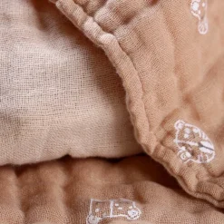 Couverture en mousseline félins cappuccino (75 x 100 cm)