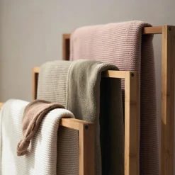 Couverture en polaire Basic Knit Ivory (75 x 100 cm)