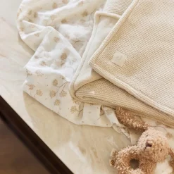 Couverture en polaire Basic Knit Oatmeal (75 x 100 cm)