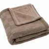 Couverture en polaire Box Knit Milky Coffee (75 x 100 cm)