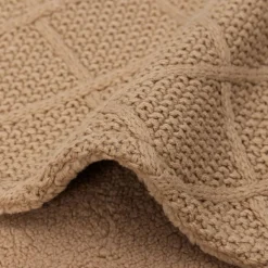 Couverture en polaire Check Knit Biscuit (75 x 100 cm)